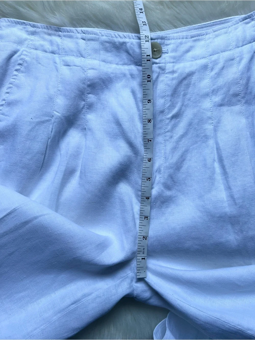 NEW Banana Republic Linen Pants Sz 12 Castello White Coastal Summer Pockets
